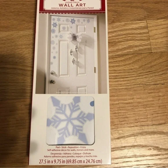 Holiday Time Snowflake Wall Art NEW Blue White Christmas Winter Decor