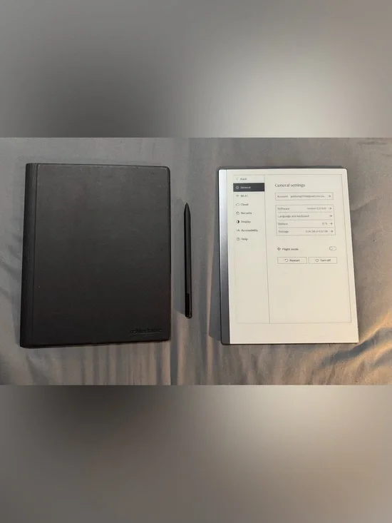 reMarkable 2 White E-Ink Tablet with Black Marker and Black Folio