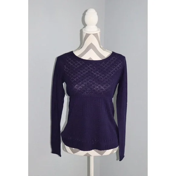 Guinevere Womens Romantic Whimsigoth Cottagecore Wool Blend Sweater S Purple NWT