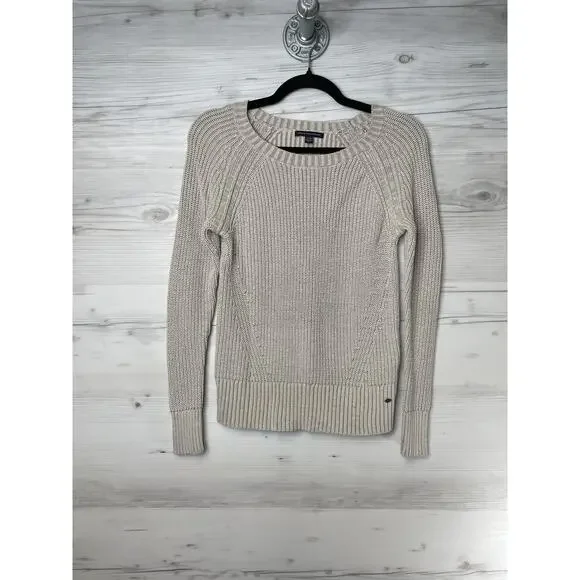 American Eagle Sweater Womens XS Chunky Knit Pullover‎ Long Sleeve Cotton Blend