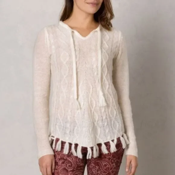 NWT PRANA Shelby Poncho Knit Top Cream L