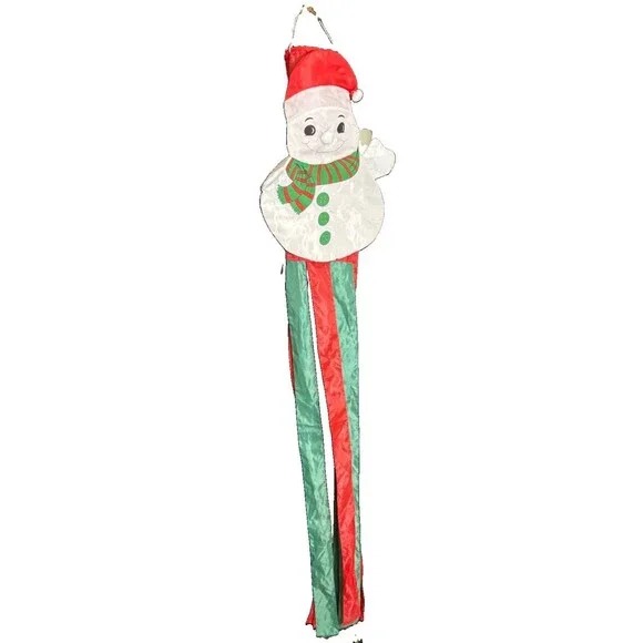 Vintage Hanging Snowman Windsock Christmas Porch Decoration Nylon Holiday
