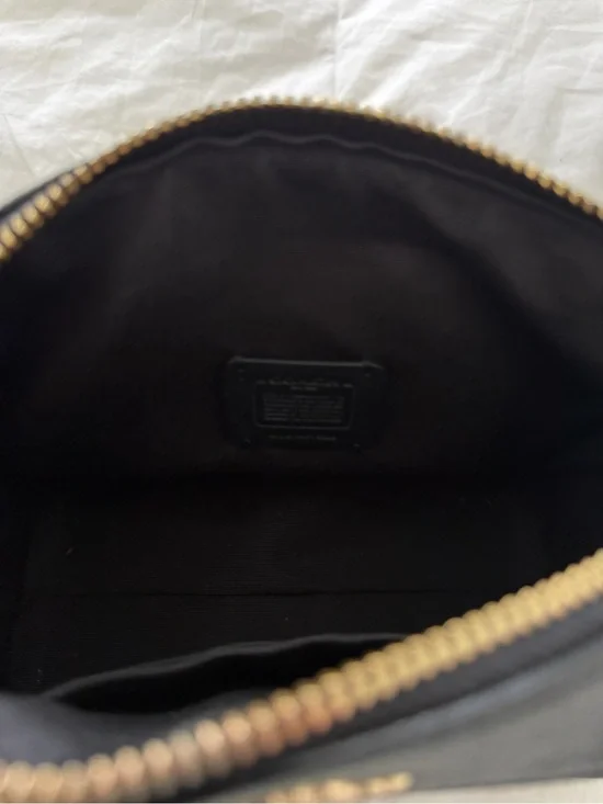 Coach Black Mini Zip Pouch with Gold-Tone Hardware