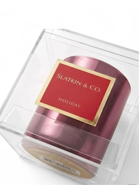NIB Slatkin Holiday Scented Red Candle new in box