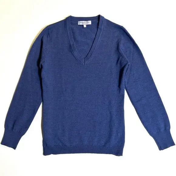 100%‎ Merino Wool V-Neck Made in Italy  Sweater Brunella Gori Navy Women's Small