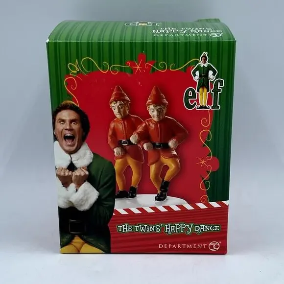 Dept 56 Elf The Movie Village Twins Happy Dance Figurine #4053061