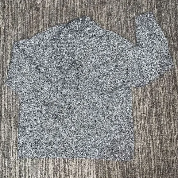 Karen Scott Womens Size Large Pullover Sweater Gray Marled Long‎ Sleeve V Neck