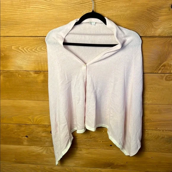 Spartina‎ 449 Soft Pink Blush Knit Poncho Cashmere Wool Blend Layering Buttons