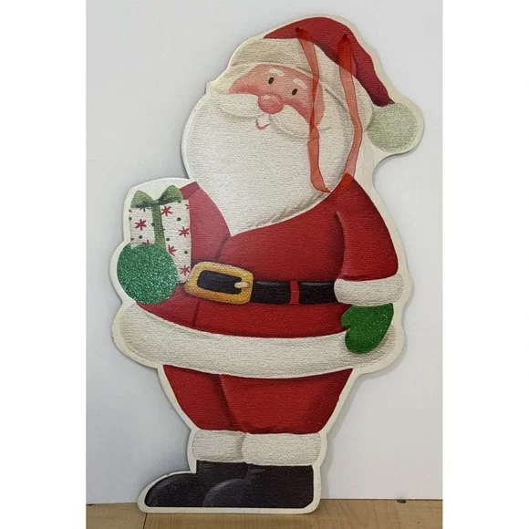 Christmas Santa Hanging Sign Decor Greenbrier 17.5