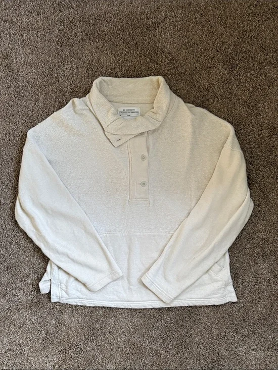 REI Cooperative Cream Shawl-Collar Turtleneck Sweater