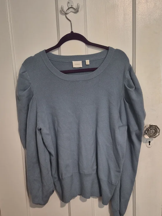 Cyrus Powder Blue Scoop Neck Sweater
