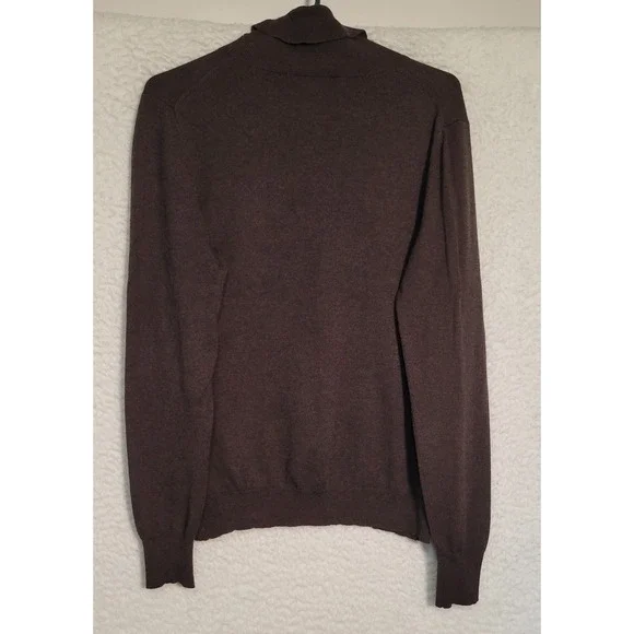 Banana Republic Women's Turtleneck Silk Sweater Sz L Dark Gray Long Sleeve 1728