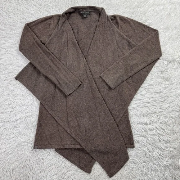 Barefoot Dreams Sweater Womens S/M Brown CozyChic Lite Island Wrap Open Cardigan