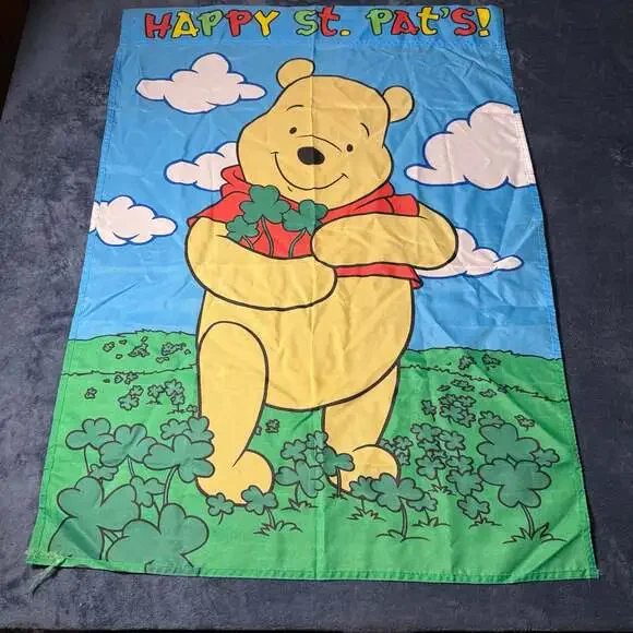 Disney Winnie the Pooh St. Patrick's Day Yard/Garden Flag