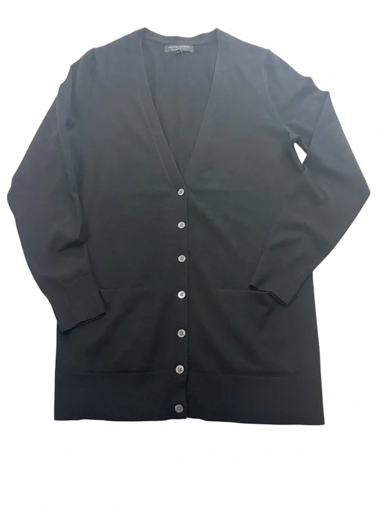 Banana Republic Extra-Fine Merino Long Cardigan Sweater Size Medium True Black