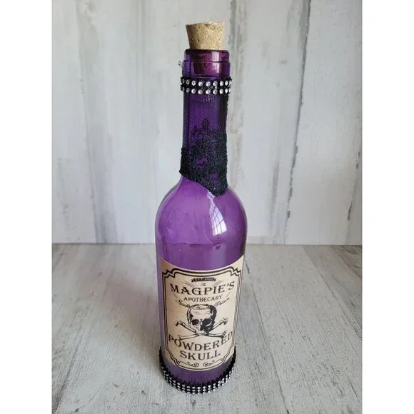 Magpies‎ apothecary purple glass Halloween prop home decor