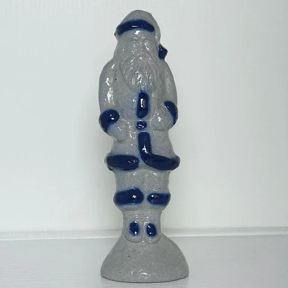 Vintage Salmon Falls Stoneware 1993 Santa Claus Blue Grey Belsnickle Salt Glaze