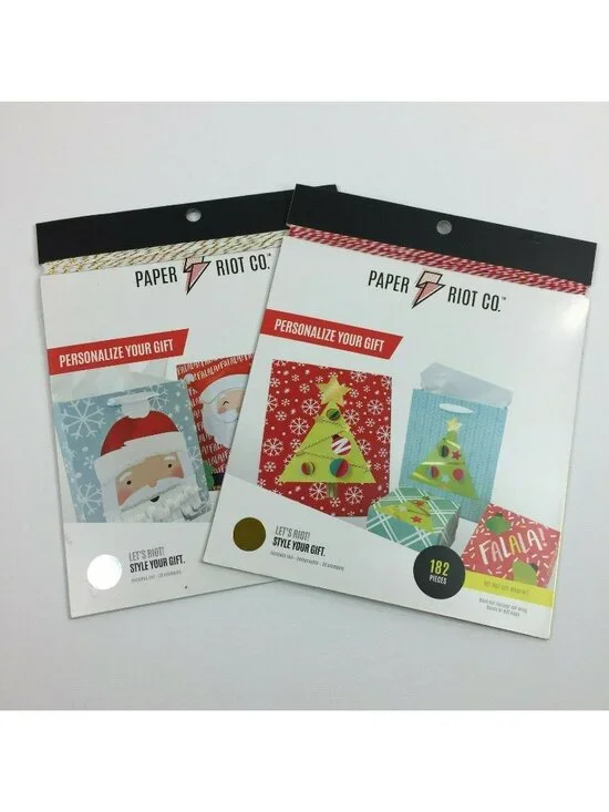 Paper Riot Co. Christmas Tree Decorative Wall Art Santa Gift Craft Book Set 2
