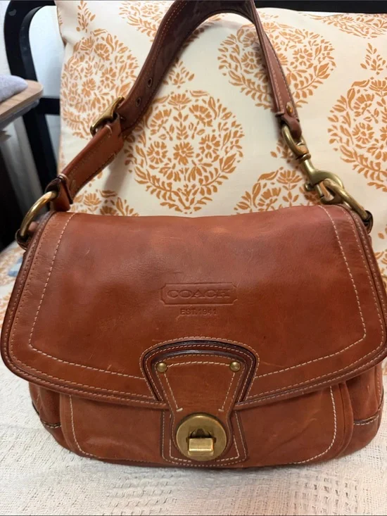 Coach Ali Legacy Flap shoulder bag anniversary Brown Leather whiskey heritage
