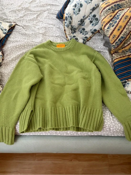 Lime Crewneck Knit Sweater - Women's Everyday Pullover