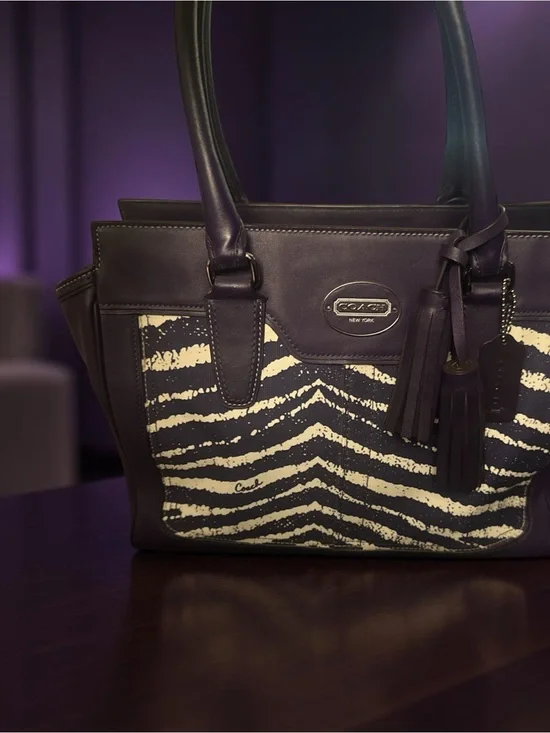 Coach Legacy Candace Carryall - Zebra Print - EUC