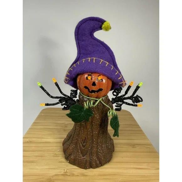 Vintage Halloween Pumpkin Light Up Figurine Musical 7