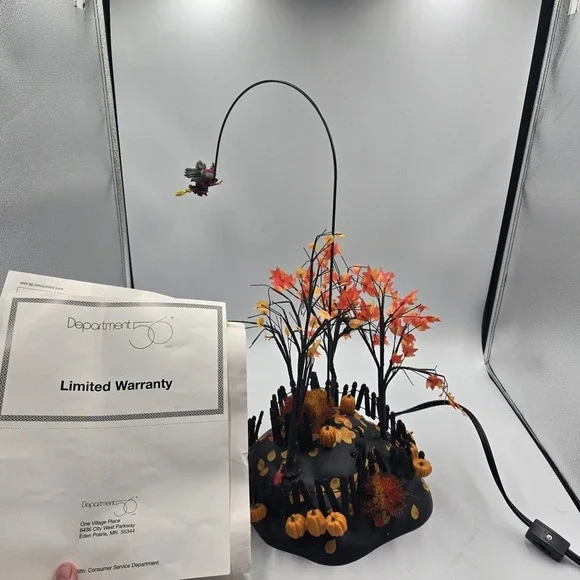 Department 56 Halloween Series Up Up & Away Witch Animated #52711 Display Decor