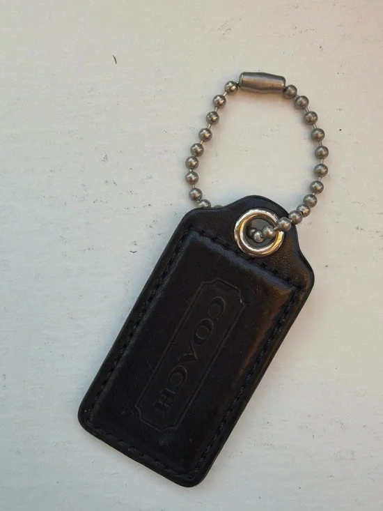 COACH Black Leather Hang Tag
