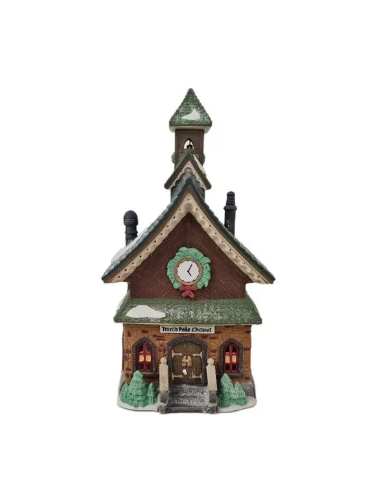 Department 56 North Pole Chapel 5626-0 North Pole Series Handpainted Porcelain