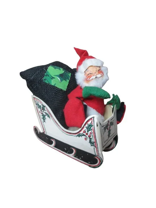 Annalee Santa in Sleigh with Toy Sack 1979