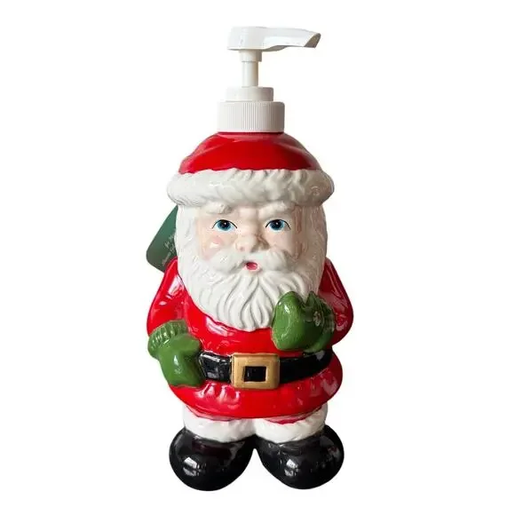 VTG Holiday Collection Santa Soap Lotion Dispenser Ceramic Hand-Painted 8