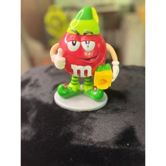 M&M's Red Character Christmas Elf Candy Dispenser Vintage Holiday Collectible