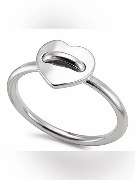 COACH Authentic Sterling Silver 925 Puffy Heart Ring Size 6 Charm Band Vintage