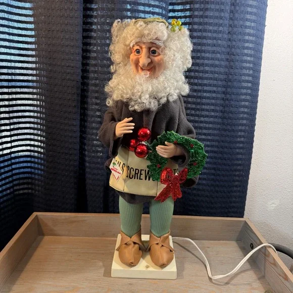 Vintage Telco Motion-ette Animated Christmas‎ Elf Workshop Figure Wreath 1990s