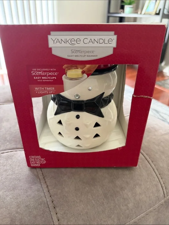 Yankee Candle Jack Frost Snowman Scenterpiece Easy Meltcup Warmer Timer Holiday