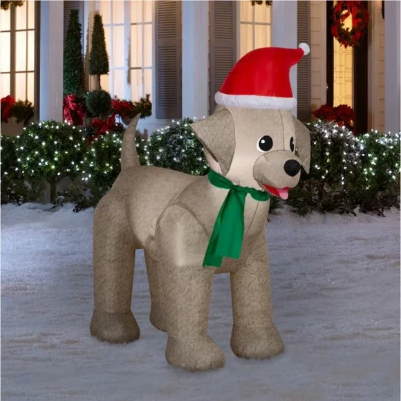 Holiday Living 6ft Large Lab‎ Dog Lighted Christmas Air Inflatable Yard Decor