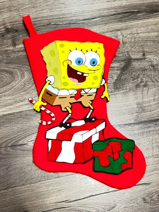 RARE Kurt S. Adler 2004 Sponge Bob Square Pants Christmas Stocking Felt 21