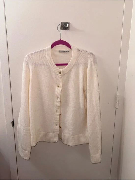Abercrombie & Fitch Cream Button-Up Women's Cardigan