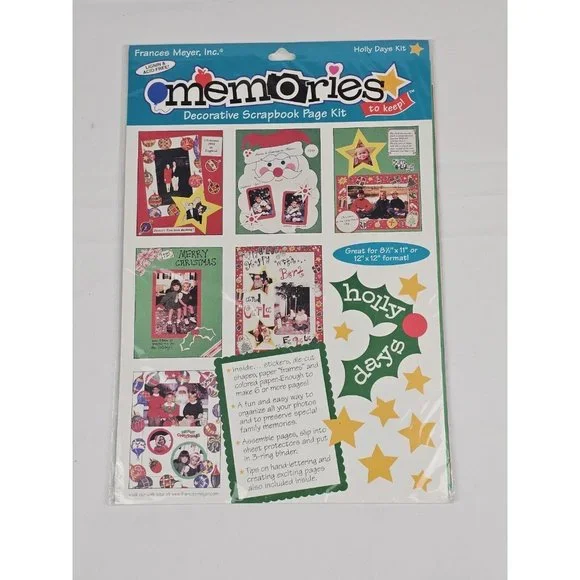 NEW Frances Meyer Memories Holly Days Scrapbook‎ Page Kit 5020-001 SEALED