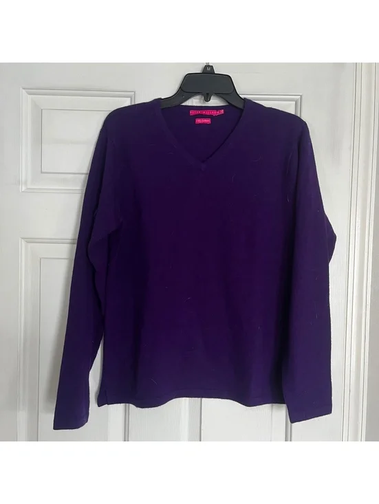 Peter Millar Purple Cashmere V-Neck Sweater XL