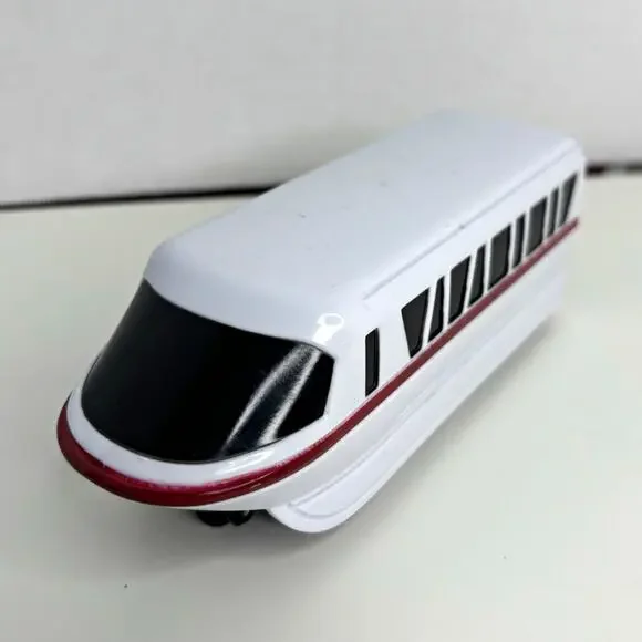Disney Parks Monorail Passenger Car Toy White Red Rolling Plastic Train Used