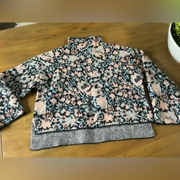 Zara Floral Patterned Mockneck Sweater