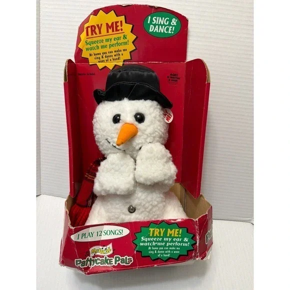 NWT Pattycake Pals Animated Snowman Toy Sings Dances 12 Songs‎