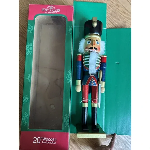 Kurt  Adler Nutcracker Soldier With Sword Wooden Christmas 20-Inches‎ Large NWT