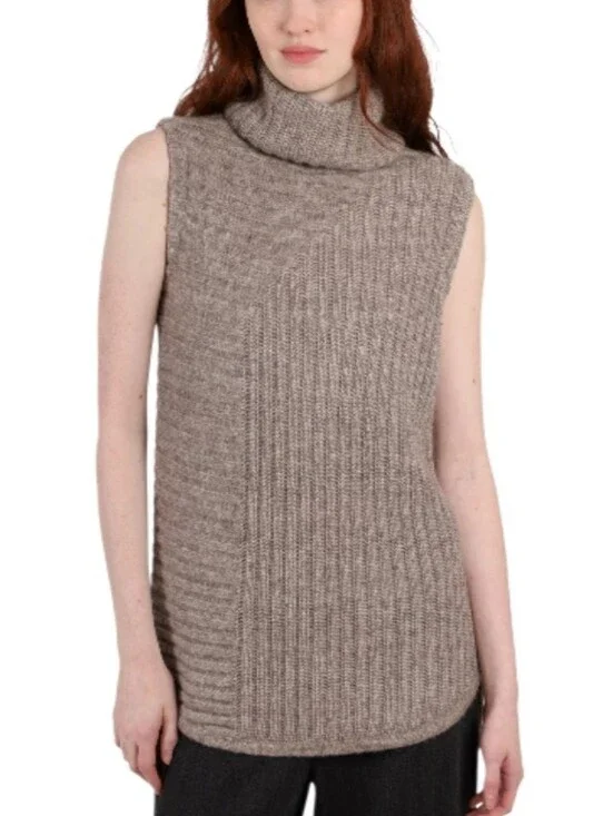 Therory Beylor T Yak Mohair Wool Sleeveless Turtleneck Knit Sweater-NWOT