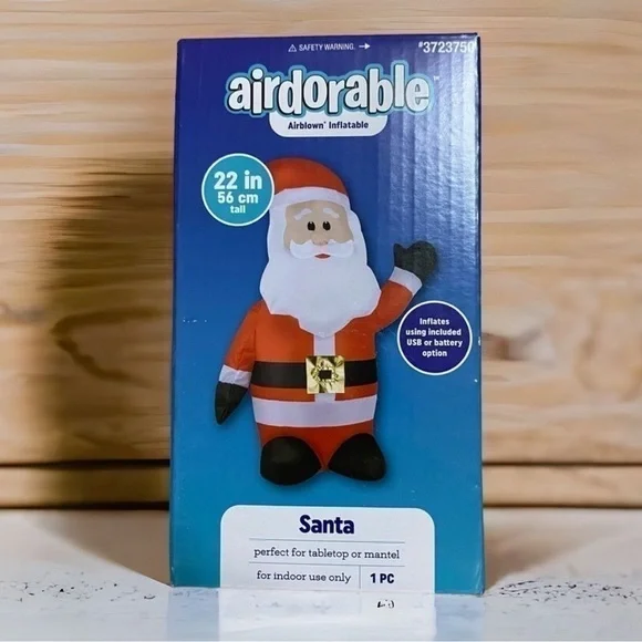 Airdorable Santa Inflatable 22” Battery Operated Indoors Christmas NEW Decor