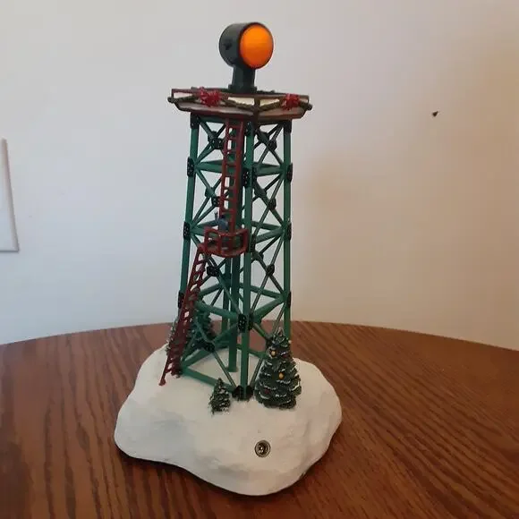 Vtg Hawthorne Village Aircraft Beacon Holiday Towers Train Accessory Tested