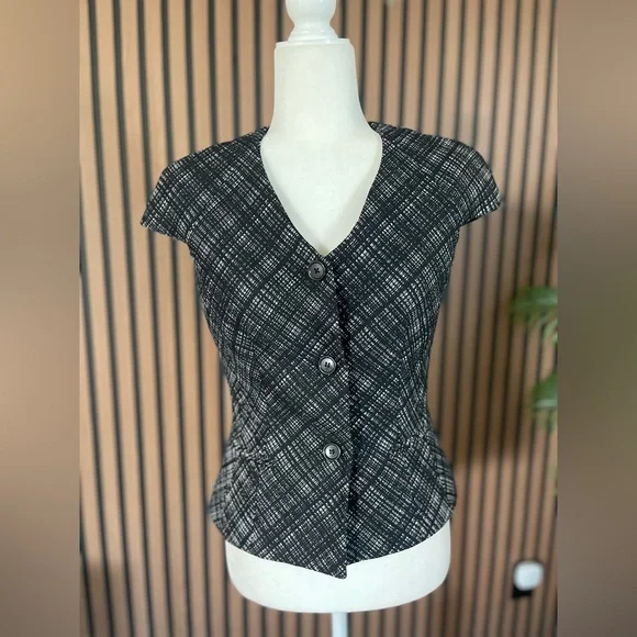 michael kors button up tweed top