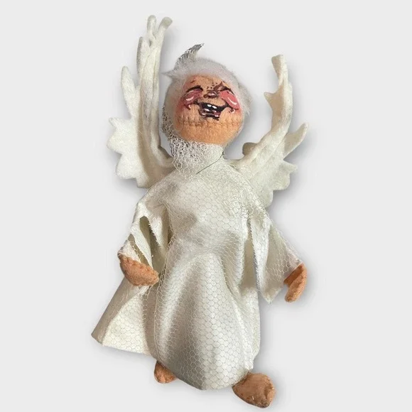 Annalee Vintage Mobilitee Dolls Angel Meredith Tree Topper Doll White Christmas