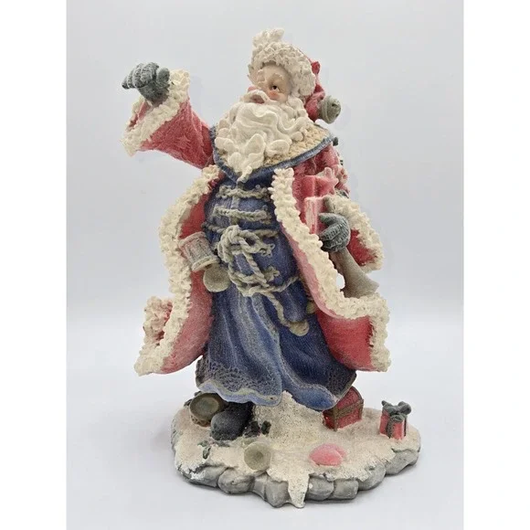 Resin Santa Claus Figurine Vintage Christmas‎ Father Christmas Statue 9.5 Inch